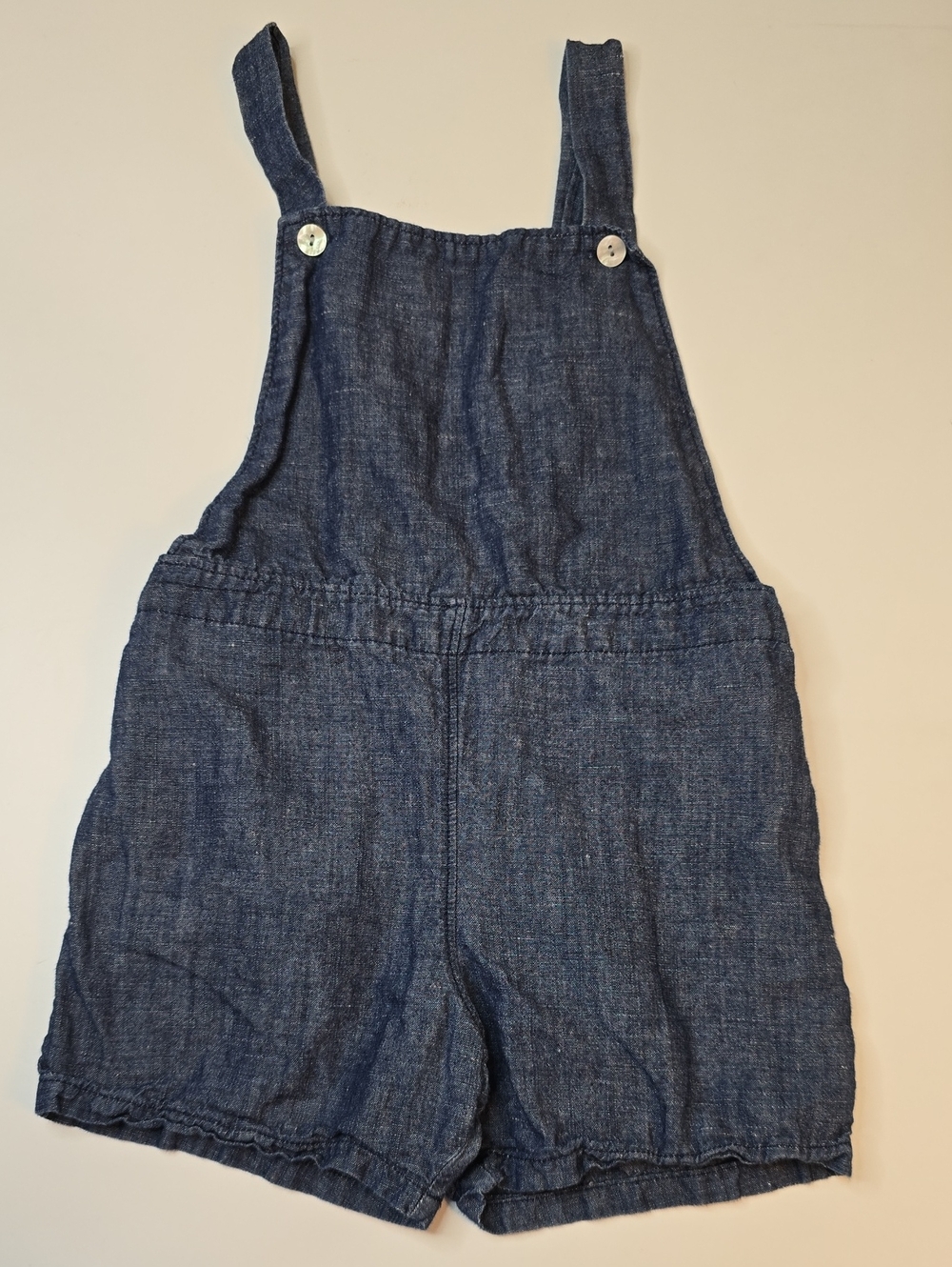 Mabo Cotton/LinenChambray Short Overalls in Blue
